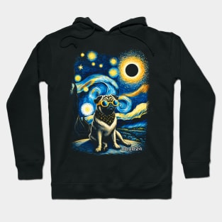 Pug Eclipse Prowess: Stylish Tee Featuring Charming Pug Pals Hoodie